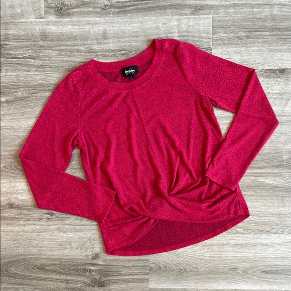 By & By red front knot sweater - Picture 1 of 4